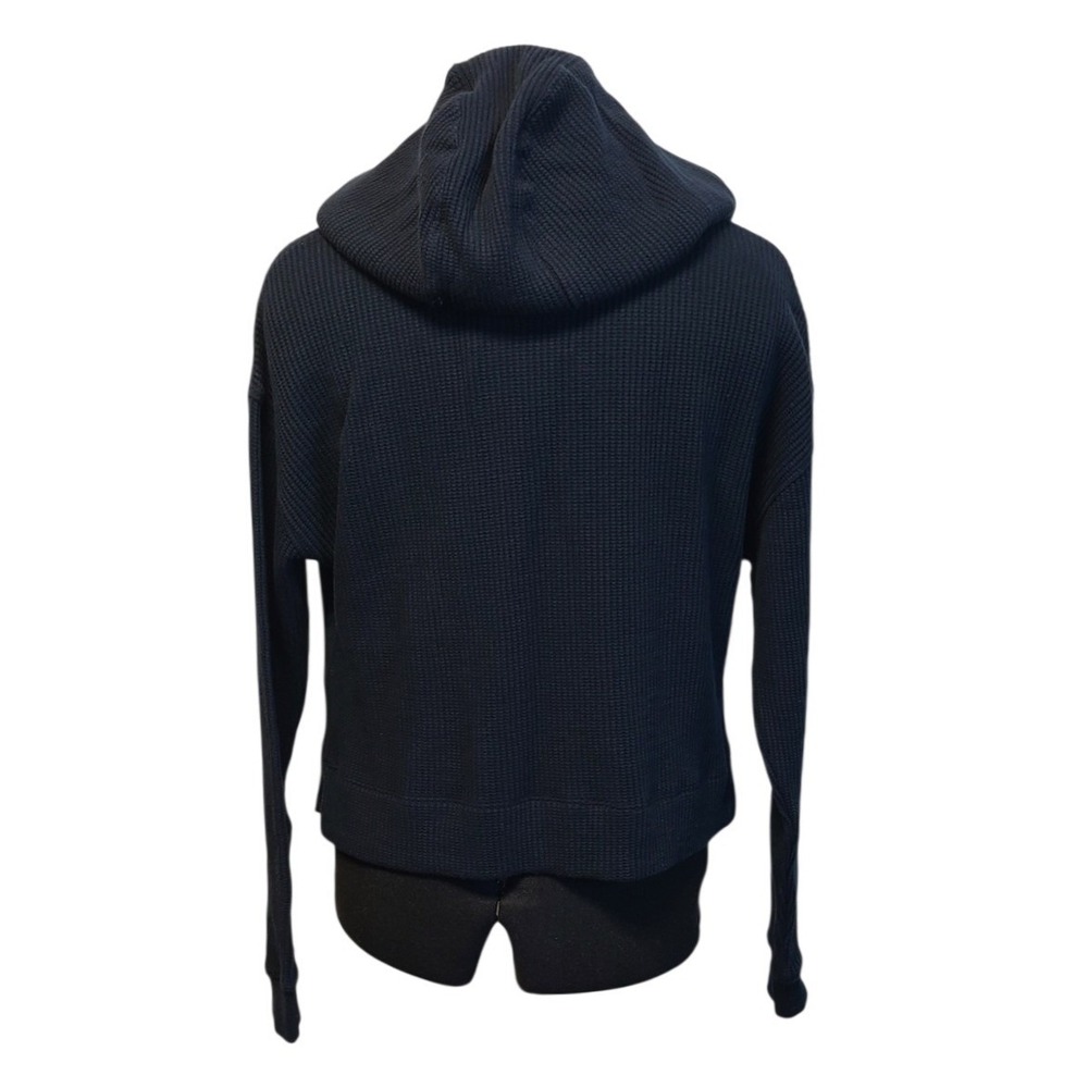 ATM Anthony Thomas Melillo Midnight Navy Waffle Knit Cotton Hoodie XS - Picture 4 of 7